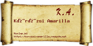 Körözsi Amarilla névjegykártya